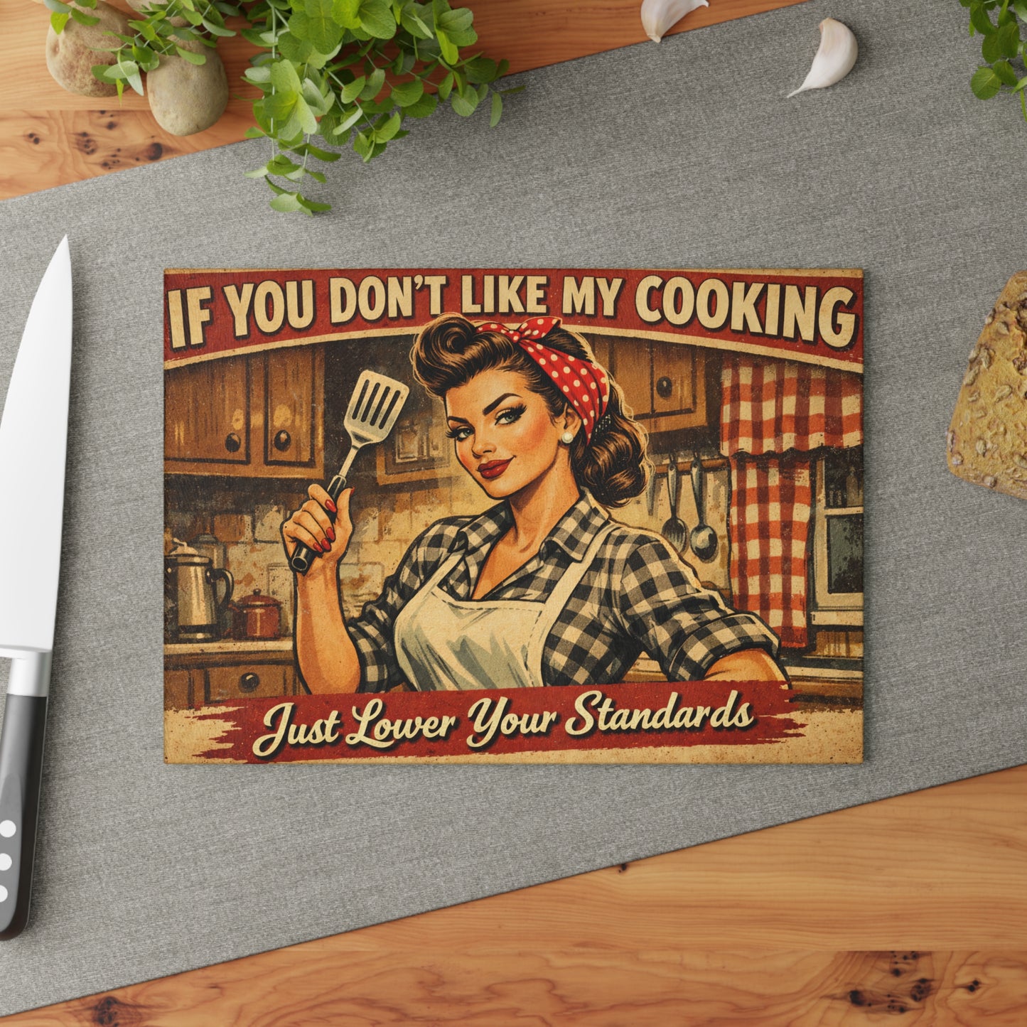 If You Don’t Like My Cooking Retro Glass Cutting Board