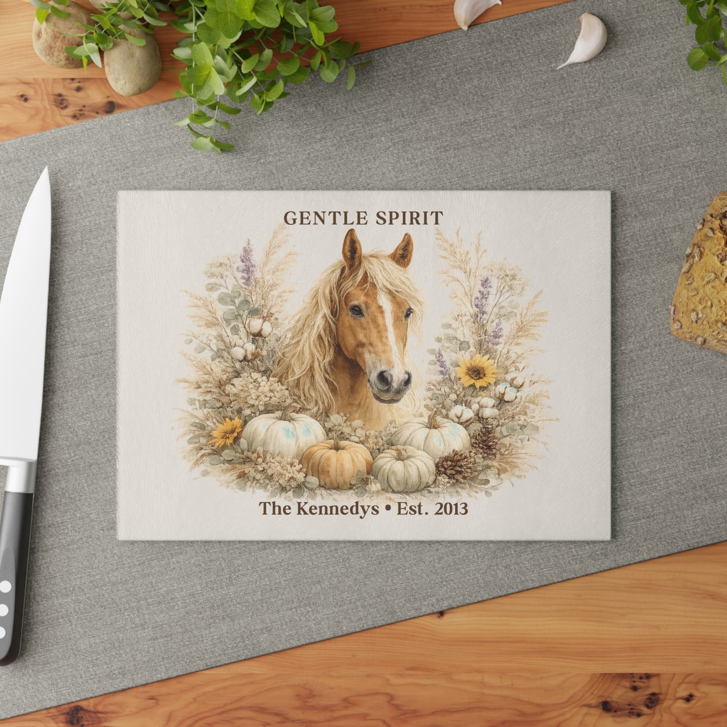 Gentle Spirit Personalized Glass Cutting Board
