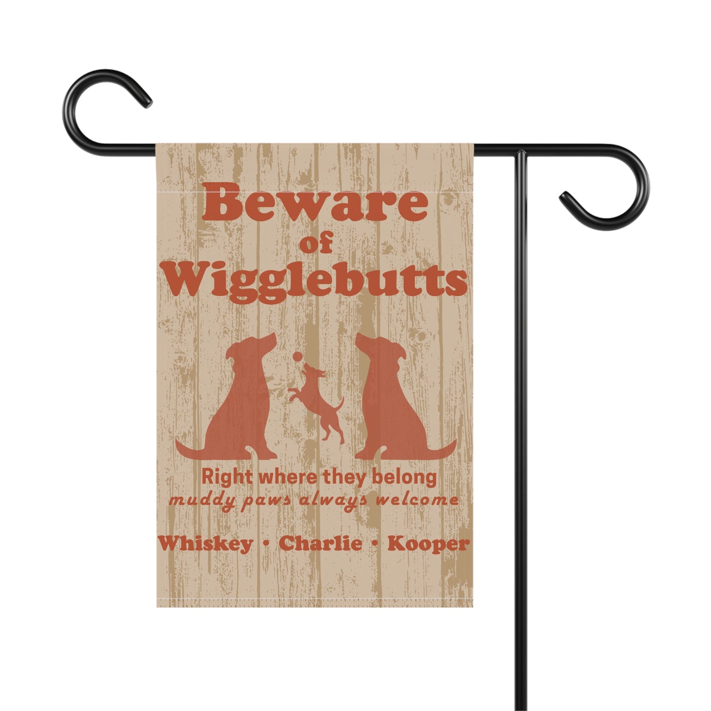 Beware of Wigglebutts Personalized Garden Flag