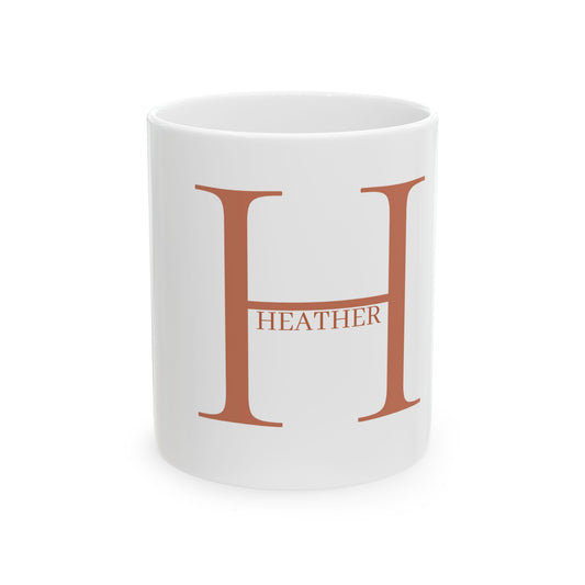 Modern Layered Initial Mug in Terracotta