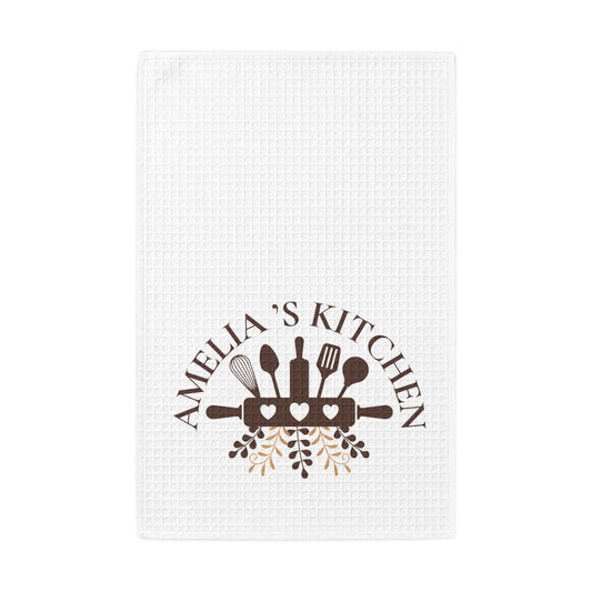 Personalized Kitchen Waffle Weave Towel