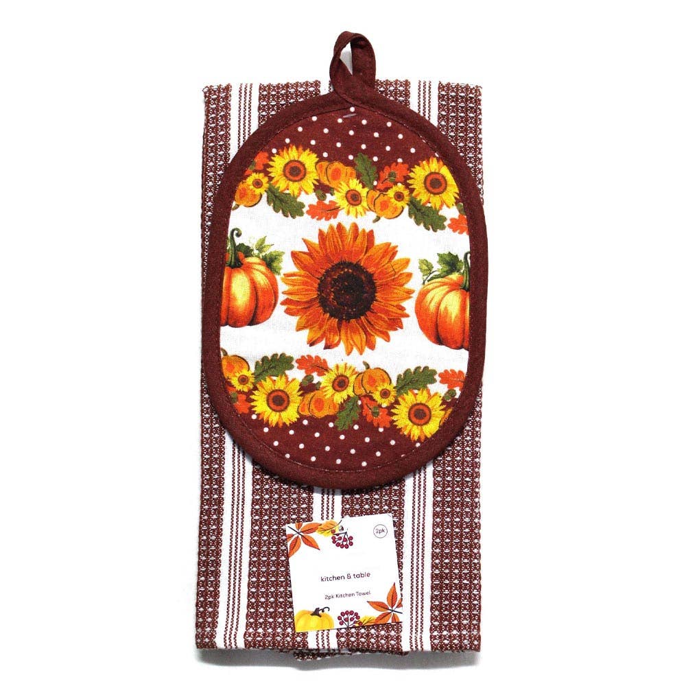 Sunflower Harvest Kitchen Towel & Pot Holder Set