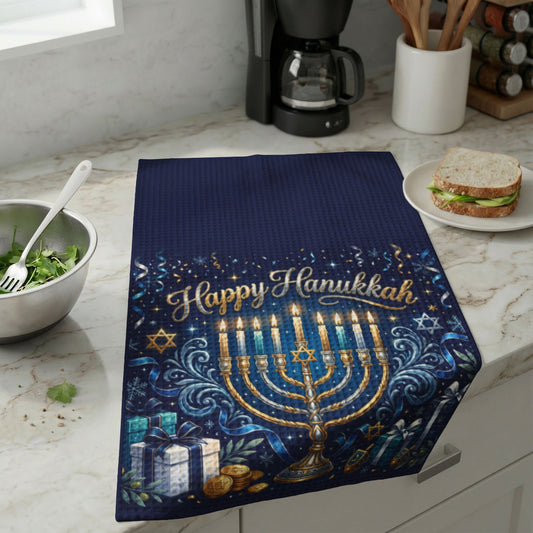 All Aglow Hanukkah Kitchen Towel