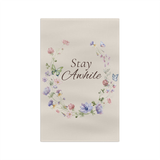 Stay Awhile Floral Microfiber Tea Towel