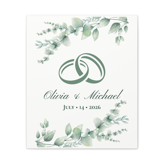 Personalized Interlocking Rings Canvas Wall Art