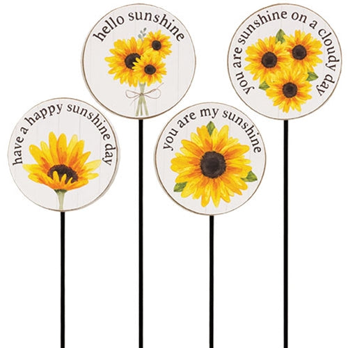 Sunflower Wood Plant Stake with Sentiment