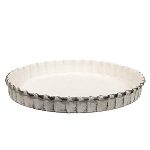 Shabby Chic Fluted Candle Pan