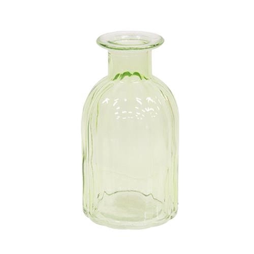 Seafoam Ribbed Glass Bottle Vase