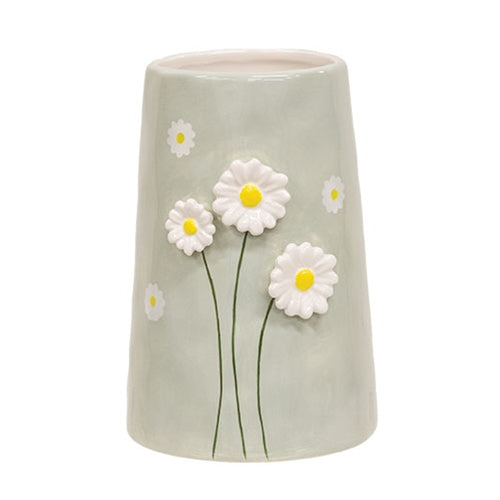 Ceramic Raised Daisy Accent Vase