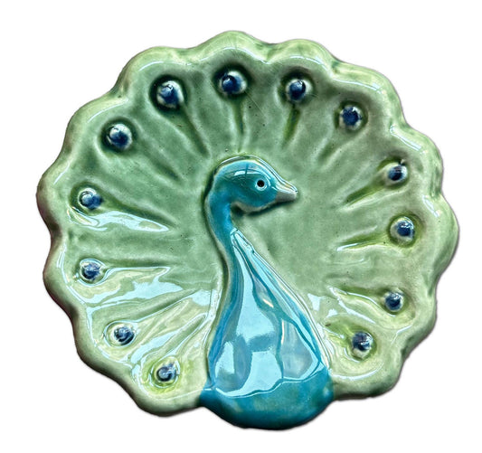 Colorful Peacock Ceramic Dish