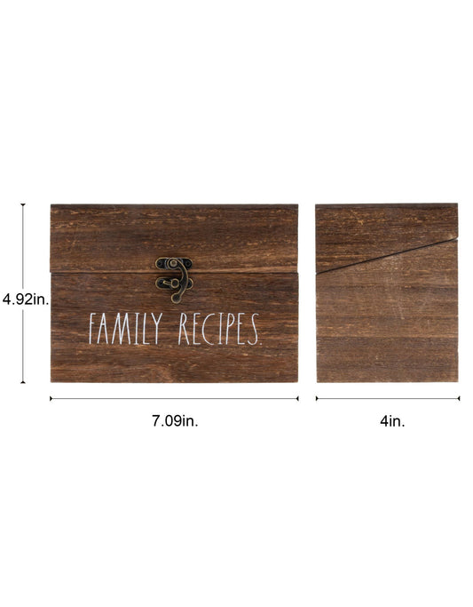 Family Recipes Wooden Recipe Box