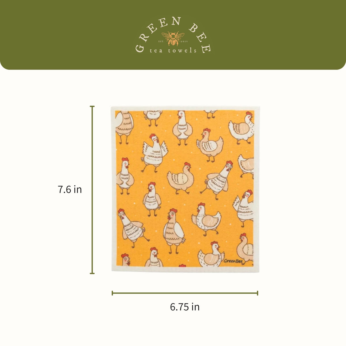 Sunny Chickens Swedish Dishcloth