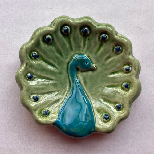Colorful Peacock Ceramic Dish