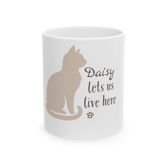 [Pet Name] Lets Us Live Here Cat Mug