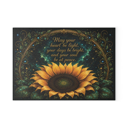 Sunflower Blessing Glass Cutting Board