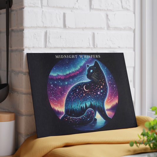 Midnight Whispers Glass Cutting Board
