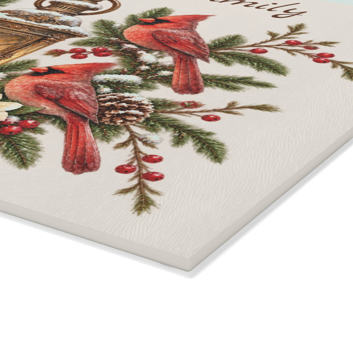 Winter Wishes Glass Cutting Board