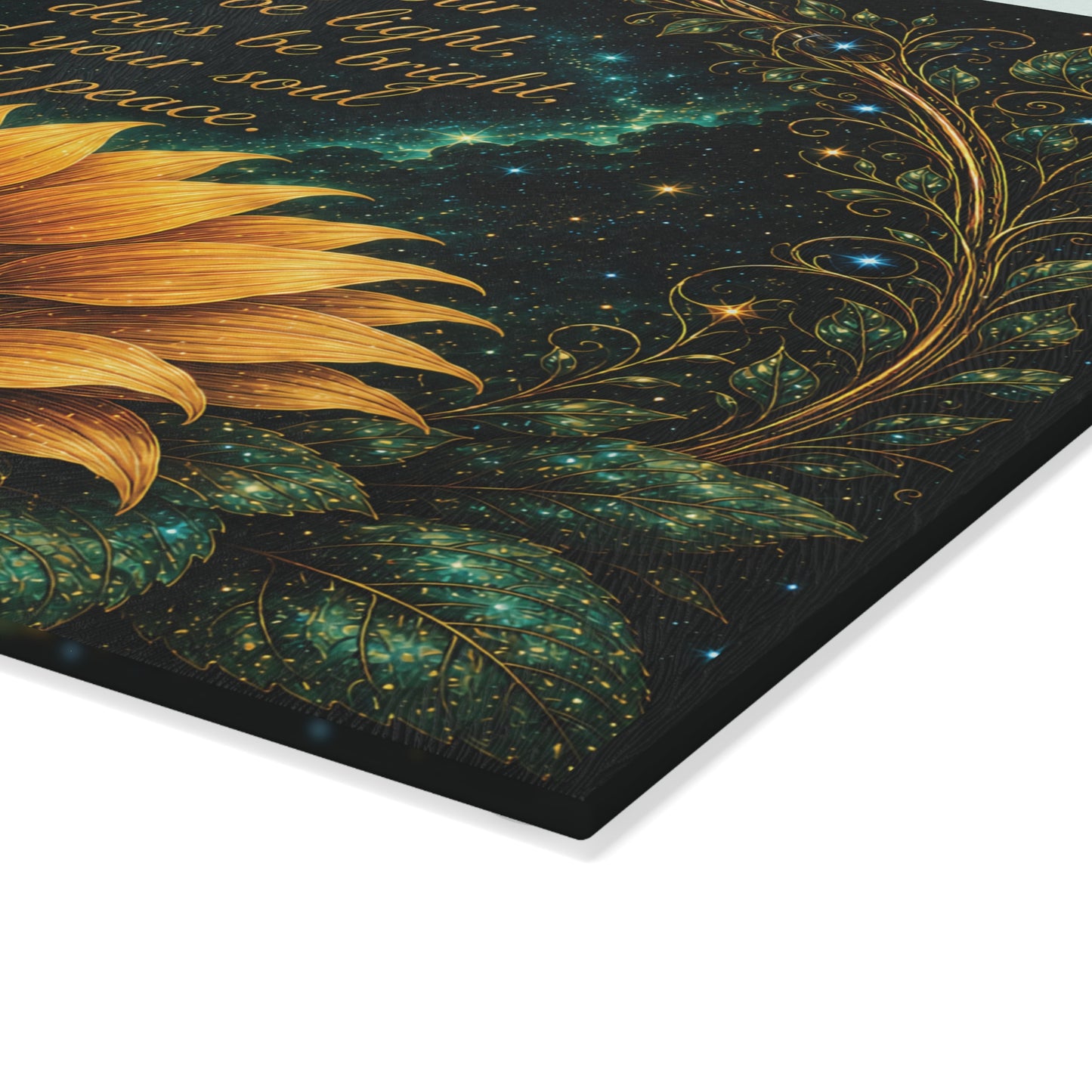 Sunflower Blessing Glass Cutting Board