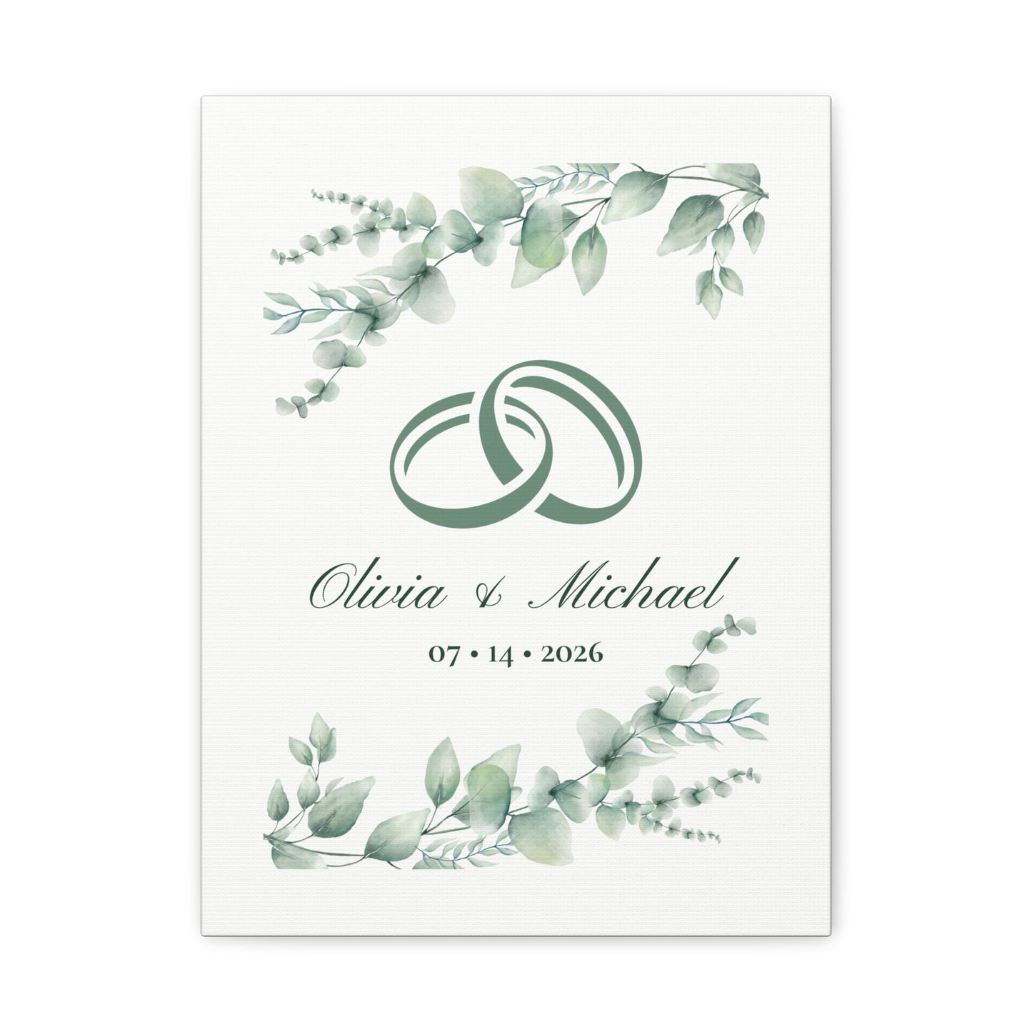 Personalized Interlocking Rings Canvas Wall Art
