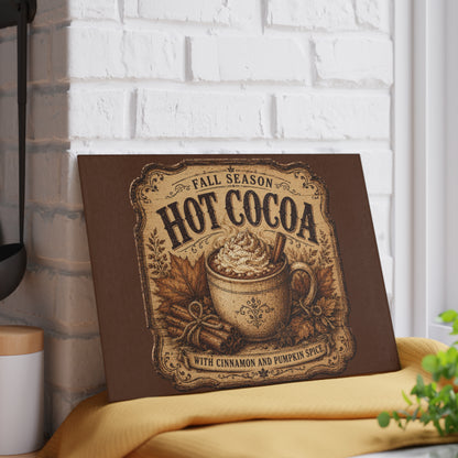 Old Mill Mercantile Vintage Hot Cocoa Glass Cutting Board