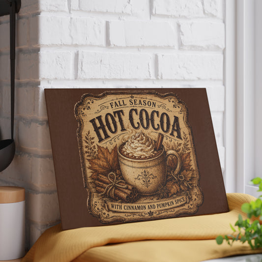 Old Mill Mercantile Vintage Hot Cocoa Glass Cutting Board