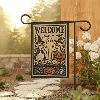 Witchy Geese Halloween Garden Flag
