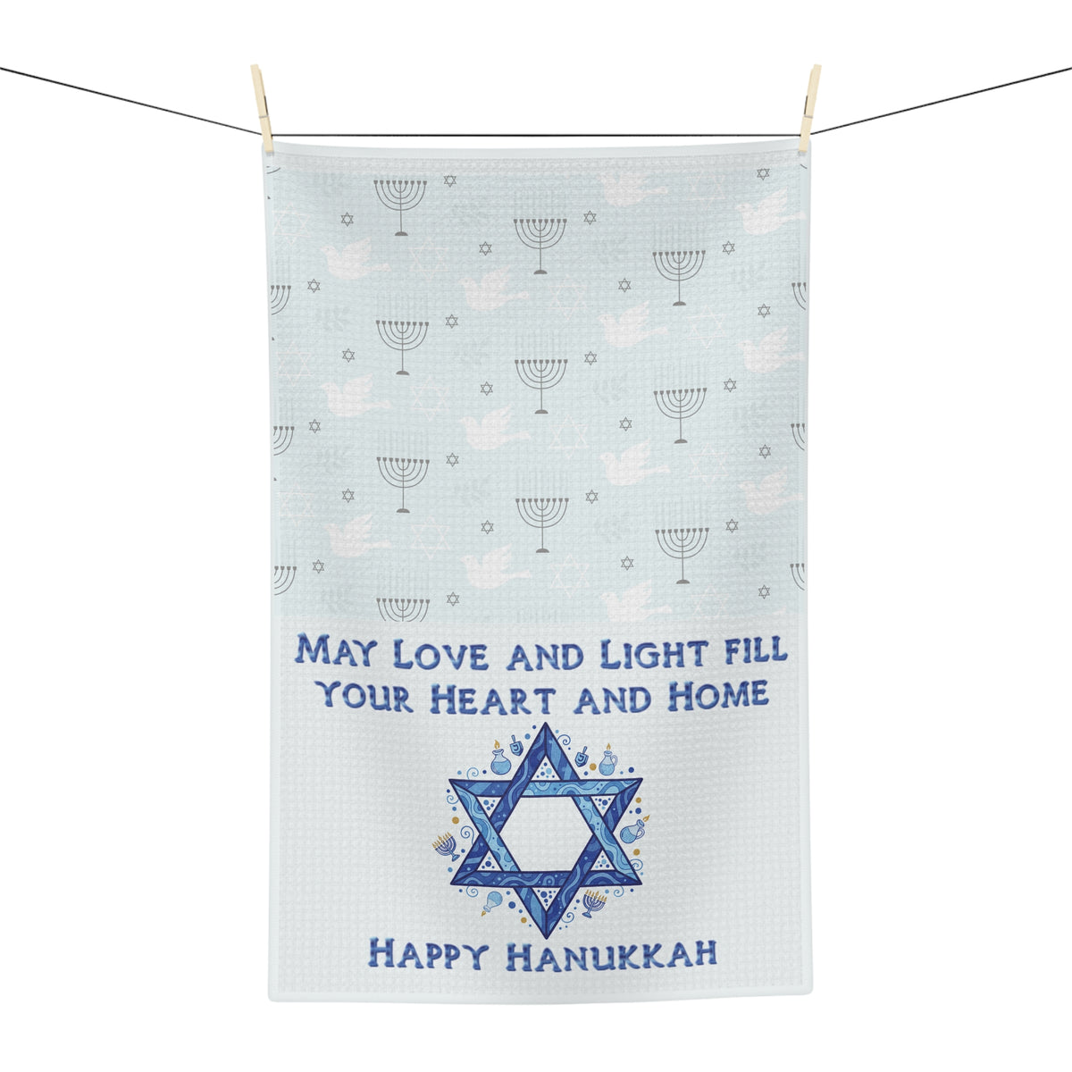 Love and Light Hanukkah Tea Towel