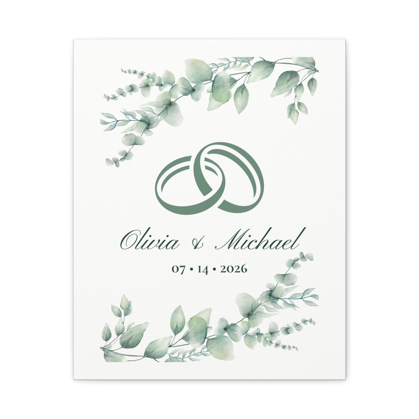 Personalized Interlocking Rings Canvas Wall Art