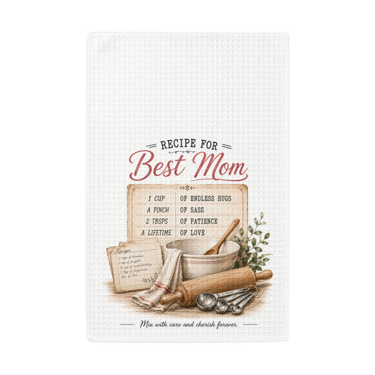 Recipe for Best Mom Waffle Weave Kitchen Towel