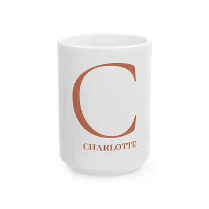Signature Initial Mug in Terracotta