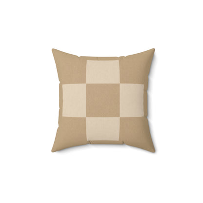 Cream + Camel Checkerboard Accent Pillow