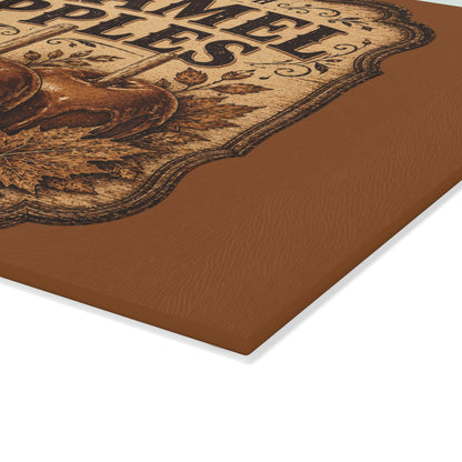 Old Mill Mercantile Caramel Apples Glass Cutting Board