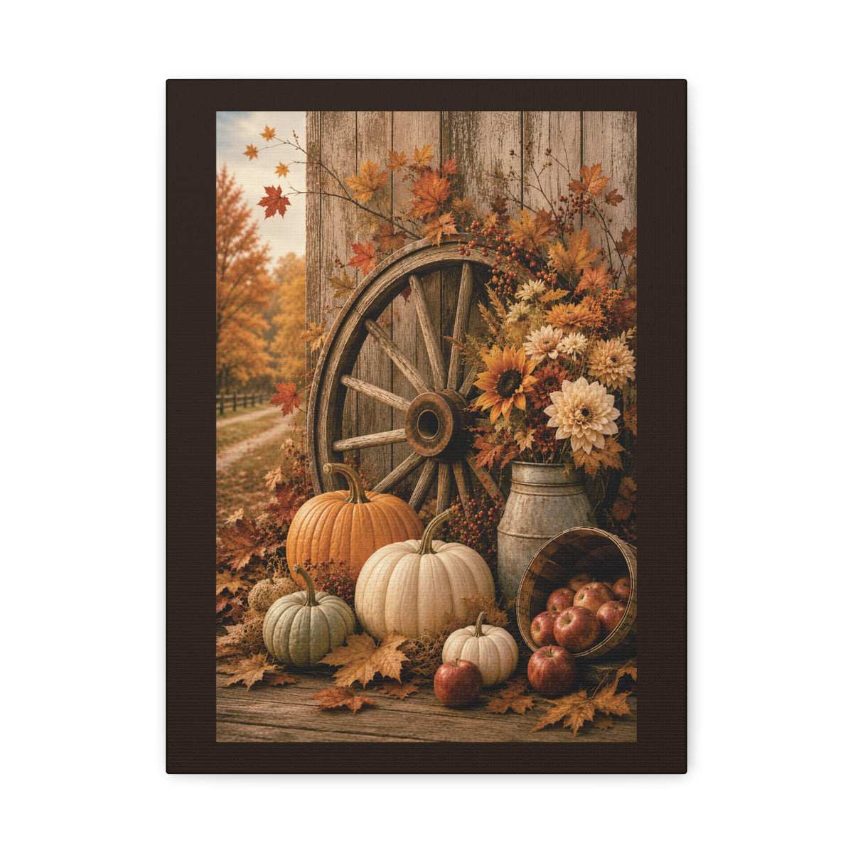 Wagon Wheel Harvest Canvas Wall Art