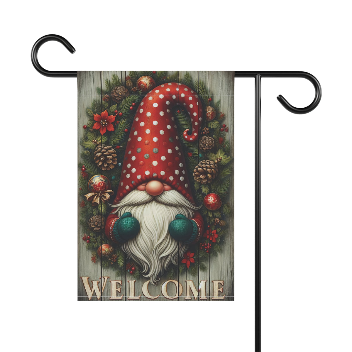 Christmas Gnome Welcome Garden Flag