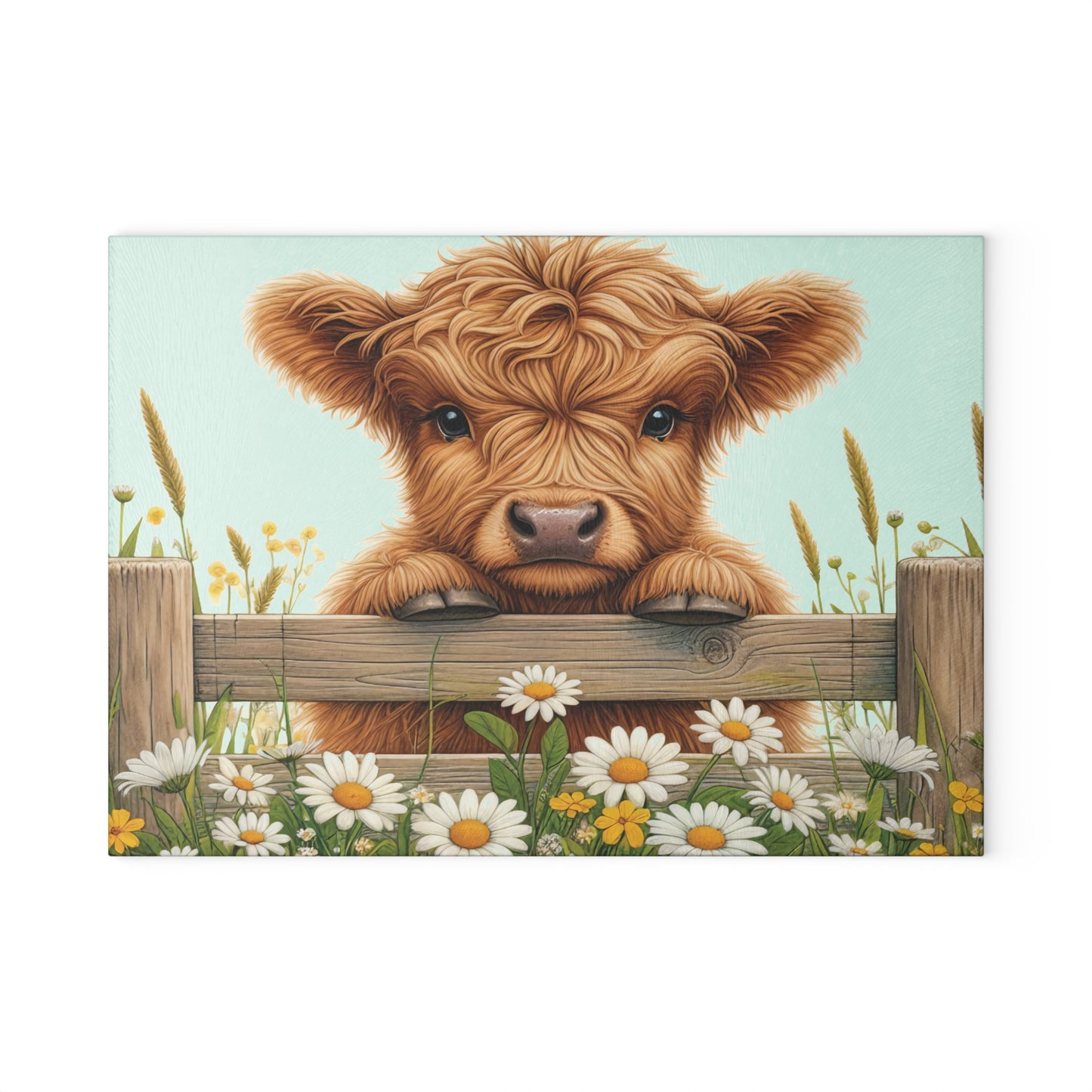 Highland Calf Glass Cutting Board