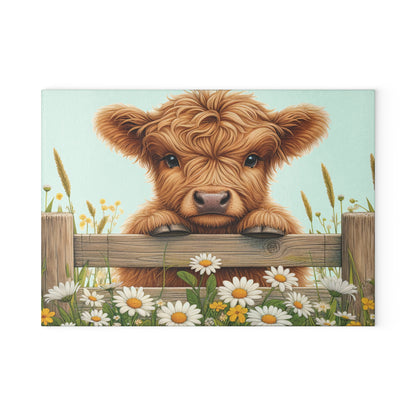 Highland Calf Glass Cutting Board