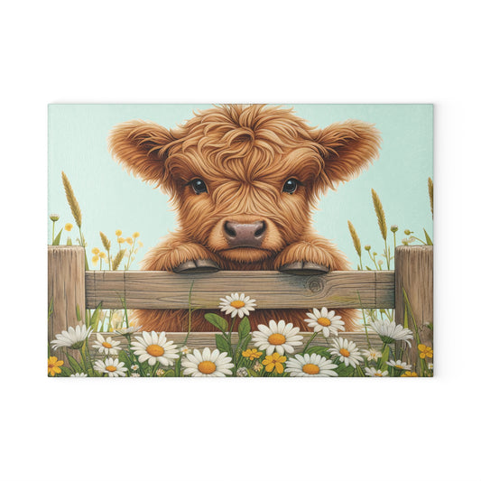 Highland Calf Glass Cutting Board