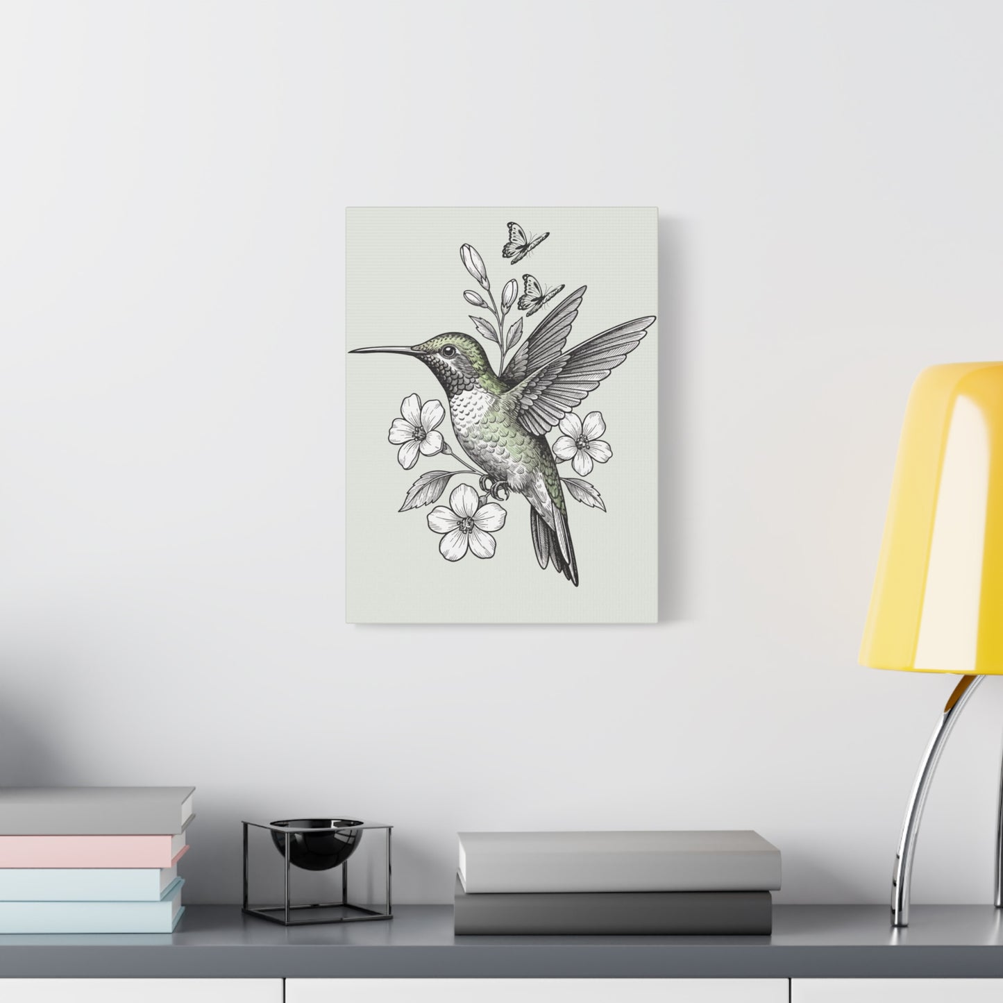Hummingbird Botanical Canvas Wall Art