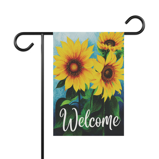 Sunflowers Welcome Garden Flag