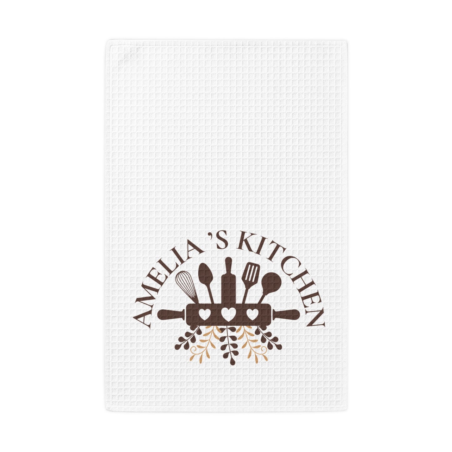 Personalized Kitchen Waffle Weave Towel