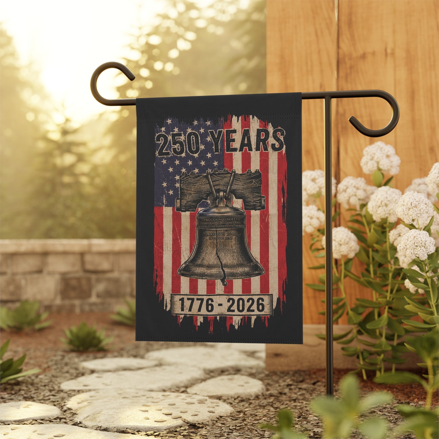 250 Years Liberty Bell Garden Flag