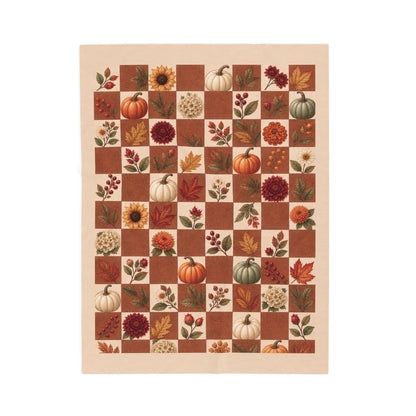 Autumn Harvest Patchwork Plush Throw