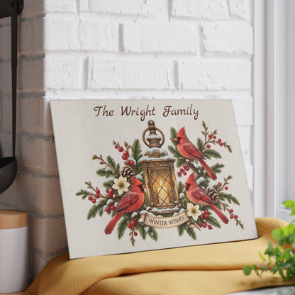 Winter Wishes Glass Cutting Board