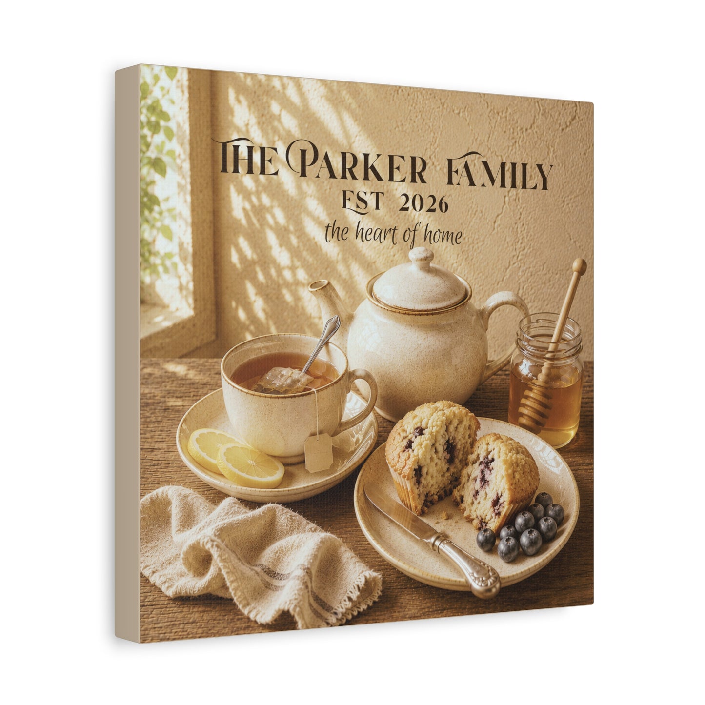 Personalized Morning Tea Canvas Wall Art