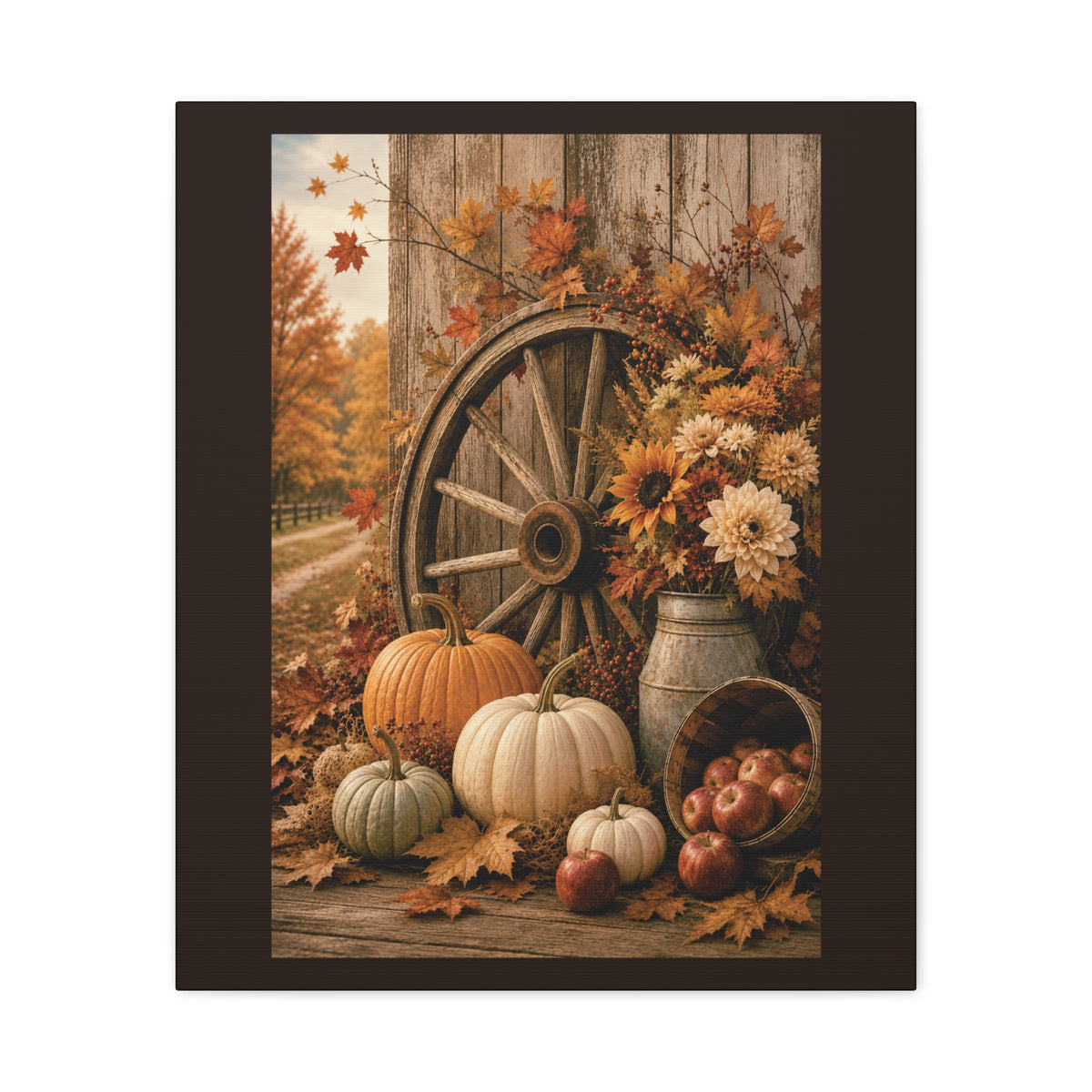 Wagon Wheel Harvest Canvas Wall Art