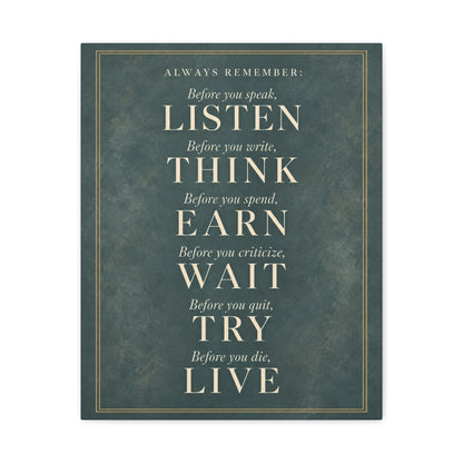 Always Remember Canvas Wall Art