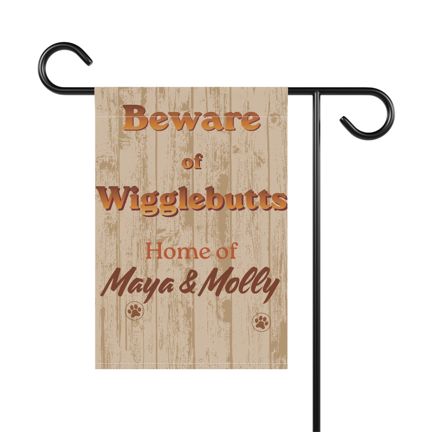 Beware of Wigglebutts Personalized Garden Flag
