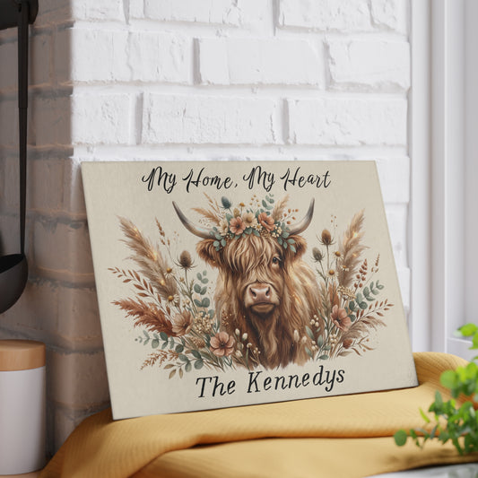 My Home, My Heart Personalized Glass Cutting Board