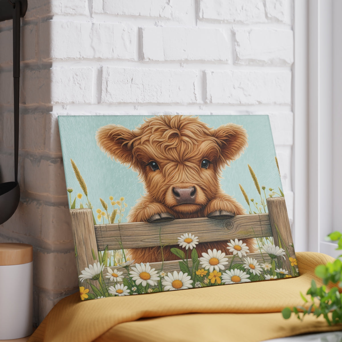 Highland Calf Glass Cutting Board