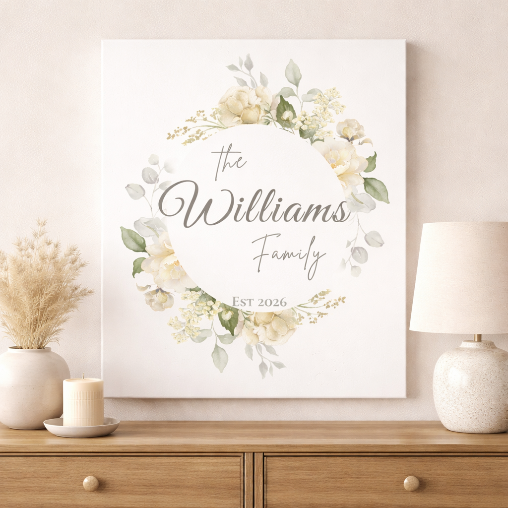 Personalized Family Name Canvas Wall Art